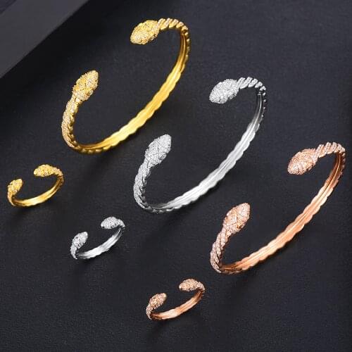 GODKI Luxury Trendy Snake Bangle Bracelet Ring Jewelry Sets for Women Wedding Engagement Dubai Jewelry Sets parure bijoux 2021