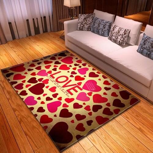 Valentines Day Rug Living Room Bedroom Decoration Bedside Childrens Carpet Home Hallway Bath Floor Tatami Balcony Non-Slip Mat