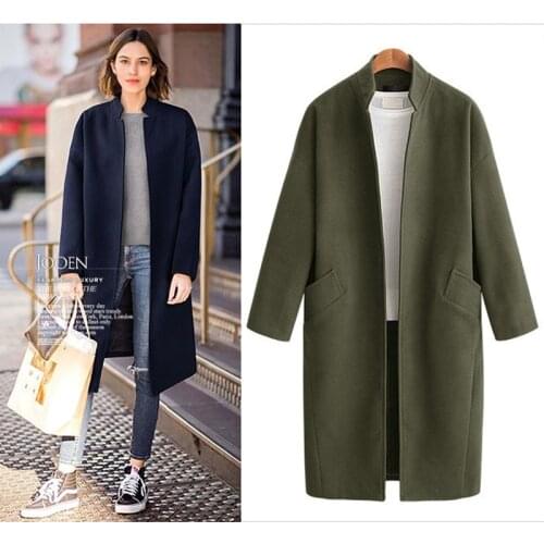 Autumn Winter Coat Women 2020 Casual Elegant Long Sleeve Thick Jackets Female Vintage Warm Loose Wool Blend coat Outerwear