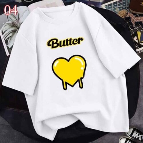 Summer Fashion Printed Cotton BUTTER Men And Women Lovers Crew Neck Short Sleeve Shirt Casual T-Shirt