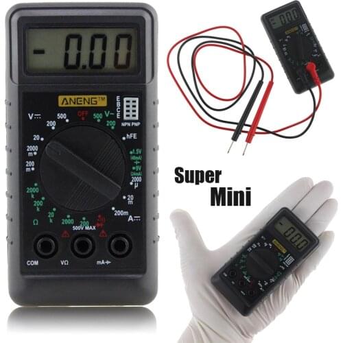 Mini Pocket DMM Digital Multimeter OHM Test Voltmeter Ammeter with Buzzer Automotive Electrical Dmm Transistor Peak Tester Meter
