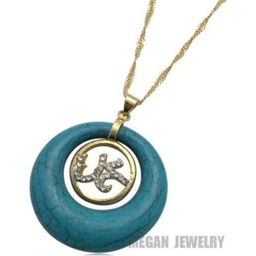 Crystal muslim Allah pendant & necklace for women men, charm Islam jewelry & gift