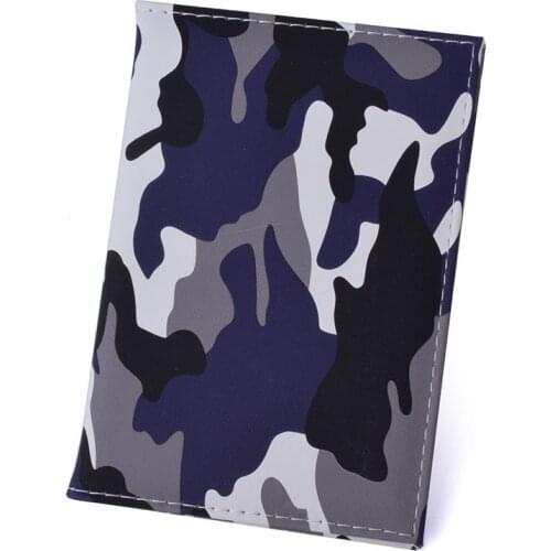 Camouflage Art Style Passport Cover Holder Men Women PU Leather ID Card Passport Case Portable Boarding Travel Accessories