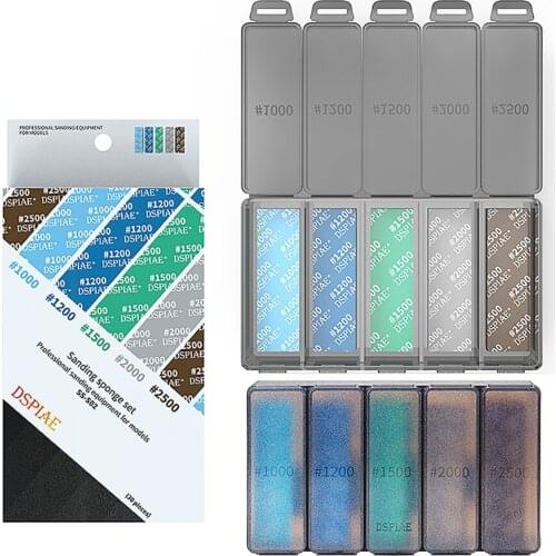 Practical Model Sanding Sponge Combo #180-#800 #1000-#2500 Polishing Sandpaper Model Making Tool