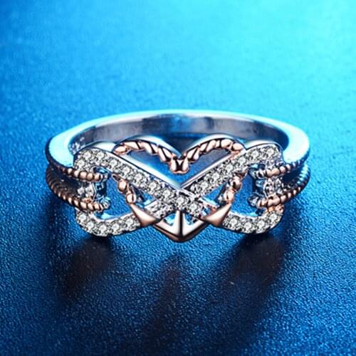 Infinity Heart Ring Eternity Ring Endless Love Gift Rings for Women Wedding Jewelry