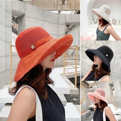 Fashion Summer Big Brim Sun Hat For Female Seaside Sun Protection UV Cap Japanese Wild Fisherman Hat Korean Version 2021 NEW
