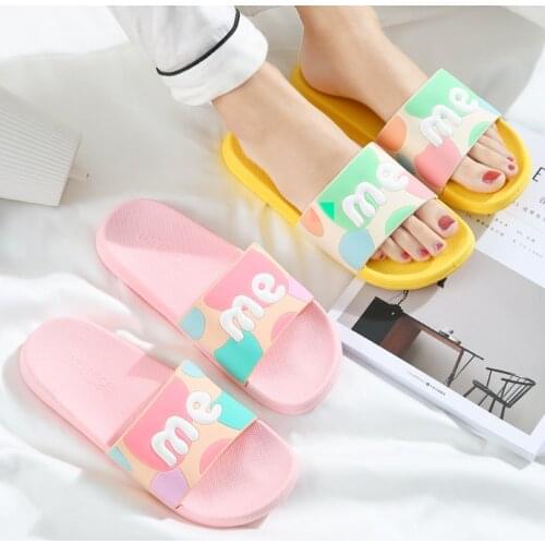 Summer Slippers Cute Slides Women Men Non-Slip Thick Soft Sole Flip Flops Bathroom Home Couple Female Beach Pool Shoes Sandals