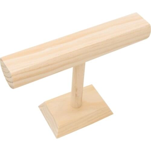 T-Bar Wood Necklace Bracelet Chain Jewelry Counter Display Stand Organizer