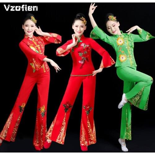 Yangko Dance Clothes Classical National Square Dance Waist Drum Chinese Costume Fan Dance Performance Traditional Clothes