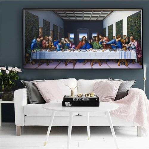 The Last Supper by Leonardo Da Vinci Famous Abstract Canvas Painting Affiche Scandinave Wall Art Picture for Living Room t Decor