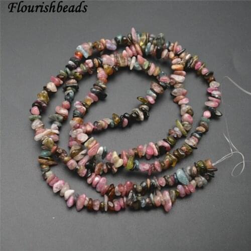 High Quality 5~8mm Natural Mix Color Tourmaline Irregular Shape Stone Chips Loose Beads 1 Strand