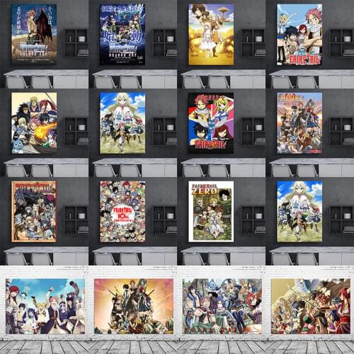 Japanese Anime Fairy Tail Poster Cartoon Wall Art Print Canvas Painting Decoration Pictures Modern Home Decor for Living Room