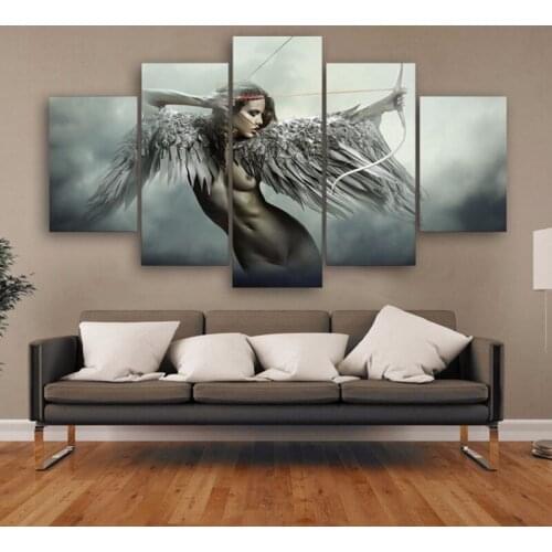 Woman Body Art 5 Panels Canvas Painting Wall Room Decoration Set Naked Female Posters and Prints Pictures On The Wall Frameless