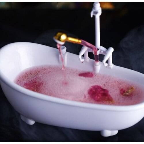 1Pc Creative Tableware Drink Cup Milkshake Cold Drink Artistic Conception Dish White Bathtub Sprayable Container