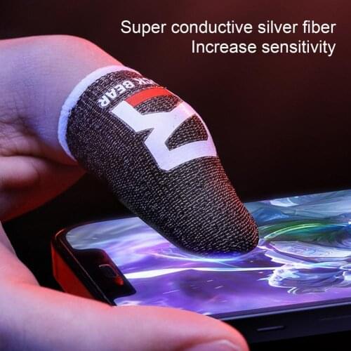 2Pcs Finger Sleeves Sweat-proof Game Controller Touch Screen Mini Gaming Finger Thumb Cover Gloves
