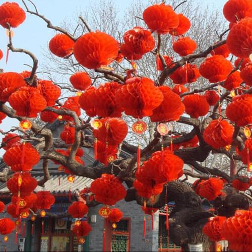 200 Pieces 6 Inch 2017 New Year Christmas Decoration Waterproof Red Chinese Paper Lanterns For Outdoor Hanging Festival Lantern