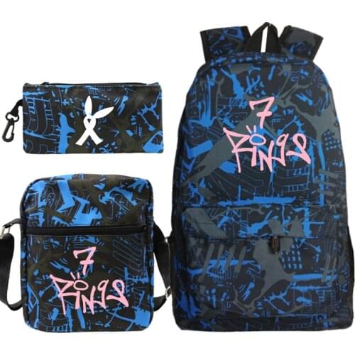 3pcs Ariana Grande Women Backpack Men USB Charge Backpack Back to College Bags for Teenage Girls Boys Travel Shoulder Bags