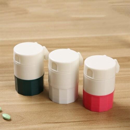 4 In1 Portable 4 Layer Grinder Splitter Tablet Cutter Divider Storage Case Pill Box Cutting Tablets Pill Cutter Medicine Crusher