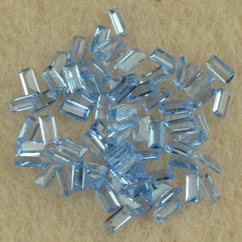 5A 119# Light Sea Blue Synthetic Spinel Small Rectangle Shape Parallel Cut Sapphir-e Loose Baguette Stone Gems For Jewelry