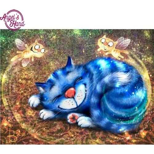5d diy diamond painting cross stitch cartoon cat diamond mosaic rhinestone pictures of crystals diamond embroidery cat patchwork