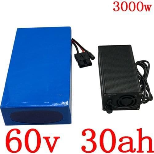 60V Battery 60V 20Ah 25Ah 30Ah Electric Bike Lithium Battery 60V 1500W 1800W 2000W 2500W 3000W E-Bike Scooter Battery Motor