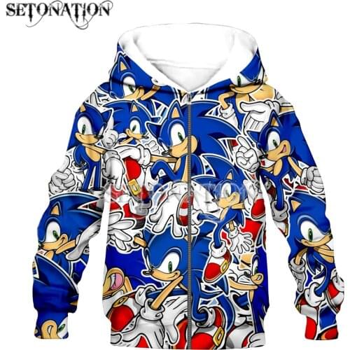 Sonic 3D print kid Children zipper coat Sweatshirt/Hooded/pants/family t shirts dropshipping