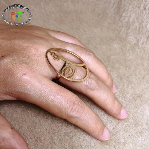 F.J4Z New Funny Hollow Human Face Finger Rings Fashion Alloy Adjustable Finger Ring Woman Minimalist Jewelry Dropship