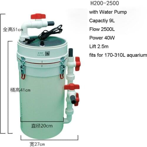 Aquarium Power Filter DIY Fish Tank Large/Small External Nitrification Bucket Filter Quiet Tank Filter with Pump 10W-130W