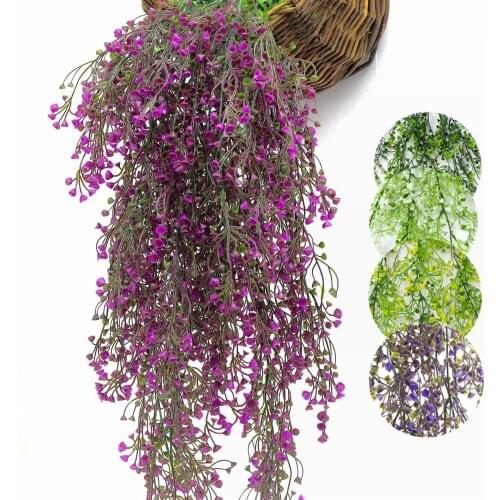 2PCS 80cm Long Artificial Admiralty Willow Vine Home Garden Wedding Party Wall Hanging Garland Decor Green Fake Plants Rattan