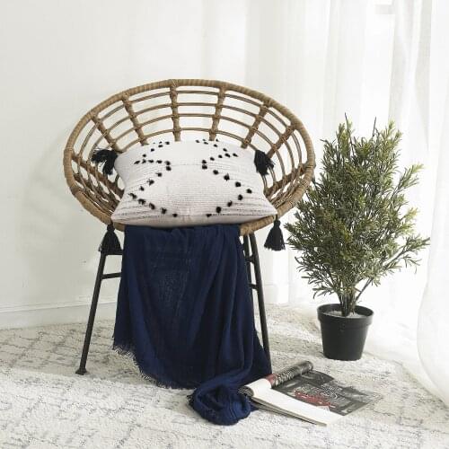 JUANNAI Kussen Tassel Cushion Pillow Case Nordic Moderne Home Decor Minimalistische Kussen Kwastje Marokko Zitkussen Kussensloop