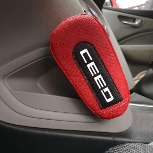 Leather Knee Pad handrail pad Interior Car Accessories For Kia Ceed