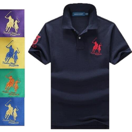 On sale 16 Colors 100% mesh cotton Men classic fit NO.3 Golf Polo shirts short sleeve Tenis Polos shirts tops embroidery logo