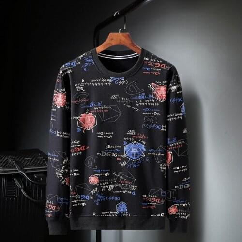 Plus size 10XL-XL 2021 Spring New Mens Casual Sweatshirts Mens Clothing Round Neck Fashion Hip-Hop Fitted Mens Streetwear Men