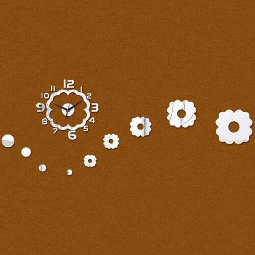 New hot sale 3d big wall clock home decoration Quartz Geometric diy crystal mirror art modern design watch