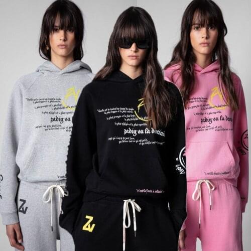 2021 New Autumn Casual Ladies Sweatshirt Loose High Quality Women Hoodies Fashion Elegant Letter Print Female Pullovers T268