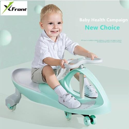 New Twist car child bicycle yoyo balance Trolley caster buggy 1-3 male and female baby mute round swing Pedicab vehicle