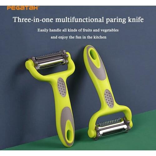 Vegetables Peeler with Knife 3 In 1 Sleeve Fruit Stainless Steel Knife Cabbage Graters Salad Potato Slicer Kitchen Accessories