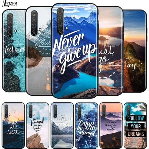 Travel mountain sea beach for OPPO Realme V15 X5 X3 X50 X7 X2 C17 C11 C3 C2 7 7i 6 6S 6i 5 Narzo 20 Pro Black Phone Case