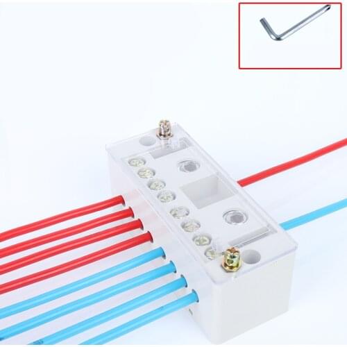 220V Two-in-eight-out Junction Box Splitter Terminal Block Flame-retardant Plastic Wire Connector Electrical Accessories