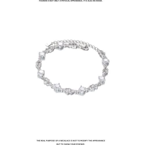 S925 Silver Bracelet female pure silver simple personality