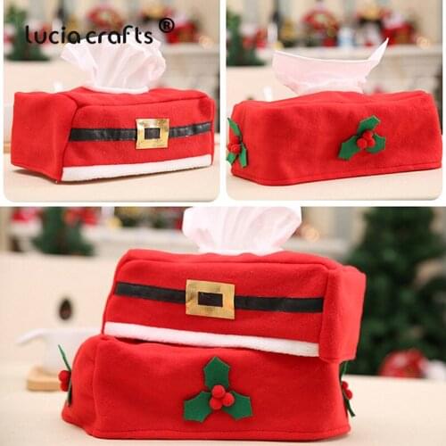 1pcs 13*24*10cm New Christmas Napkin Holder DIY Cloth Xmas Home Party New Year Table Dinner Decoration Supplies V0311