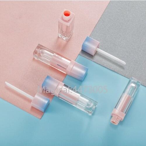 10/30/50pcs Pink Blue Gredient Square Transparent Lip Gloss Bottle Empty Makeup DIY Lip Glaze Tube Cosmetics Refillable