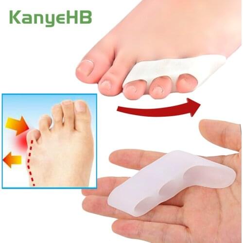 2pcs/1pair Little Toe Correction Silicone Care Tool Hallux Valgus Toe Separators Bunion Foot Care Orthopaedic Foot ProtectorH067