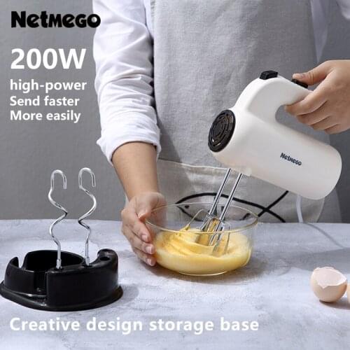 200W manual electric mixer kitchen food mixer 5-speed quick whipping egg cream butter baking handheld mixer