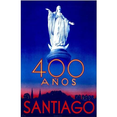 400X300MM Official-Poster-400-anos-Santiago-de-Chile jumbo fridge magnet SFM-0544