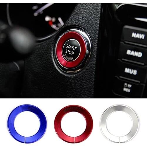 Car Engine Start Stop Switch Push Button Knob Decorative Cover Trim Ring For Infiniti Q50 Q60 QX60 2014 2015 2016 2017