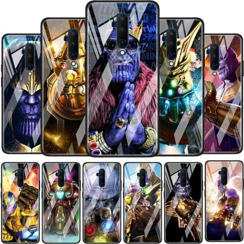 Thanos marvel hero Glossy Protection Cover for OnePlus 9R 9 8T 8 7T 7 Pro Nord Z 5G Luxury Tempered Glass Phone Case