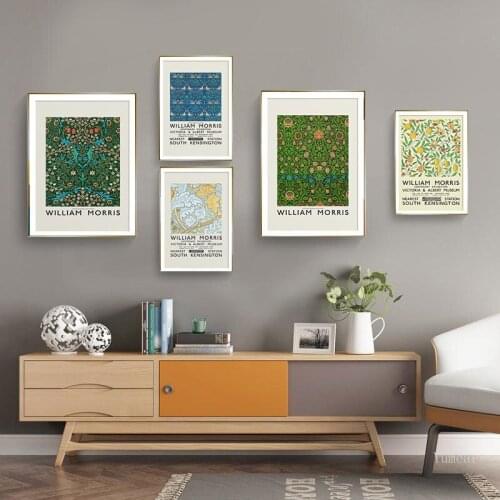 Museum Exhibition Print William Morris Flowers Birds Poster Sunflower Picture Canvas Painting Mid Century Modern Art Wall Decor