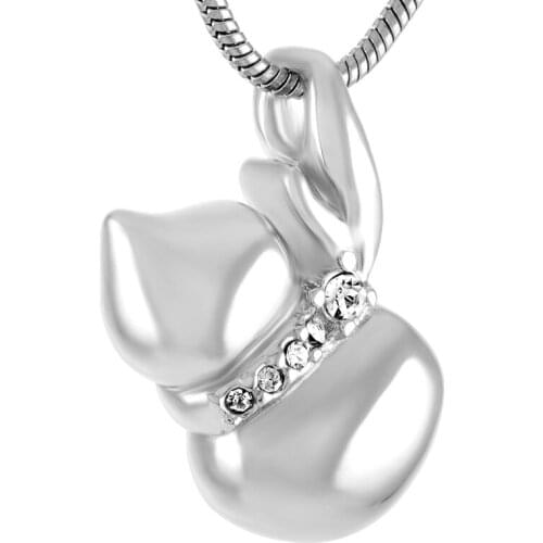 IJD9350 Inlay Crystal Calabash Stainless Steel Memorial Urn Jewelry To Hold Ashes For Human Keepsake Cremation Locket Necklace