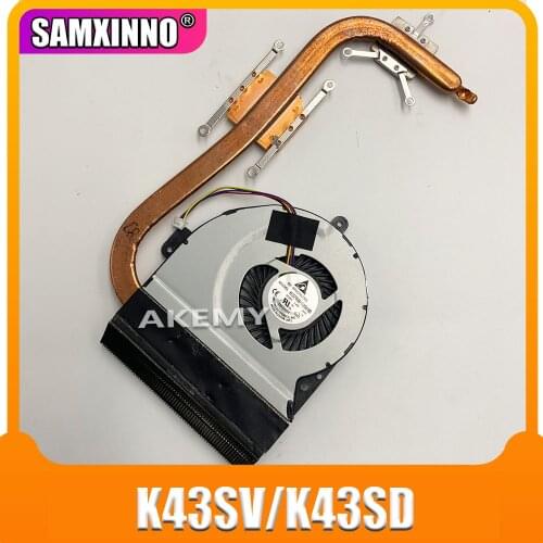 CPU Cooler Radiator Heatsink Fan For Asus A43 K43 X43 K43SD X43S K43S A43S K43SV A84S k43sj k43sm laptop motherboard heat sink
